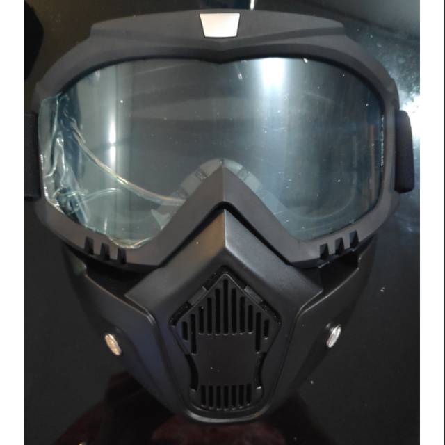 goggle google gogle mask kacamata masker helm retro gogglemask pelindung bening transparan clear