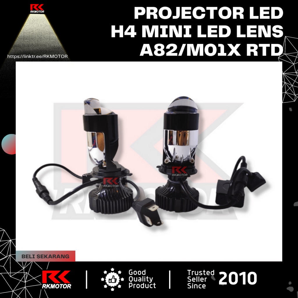 Projector Mini LED RTD Lampu Utama Headlamp H4 Putih Avanza Xenia Ayla Innova