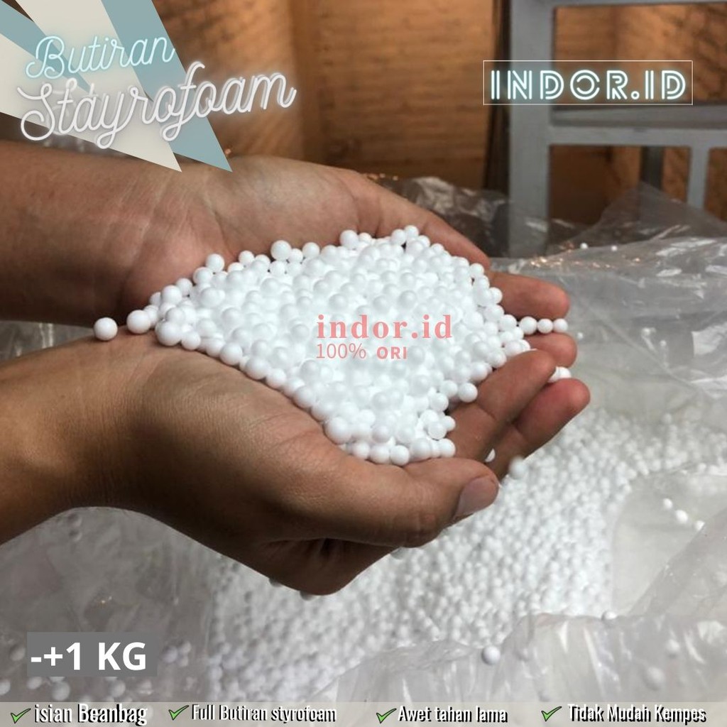 isian Beanbag Butiran Styrofoam Putih Bersih/ 1Kg Biji Butiran Styrofoam Bulat Murah Terbaru