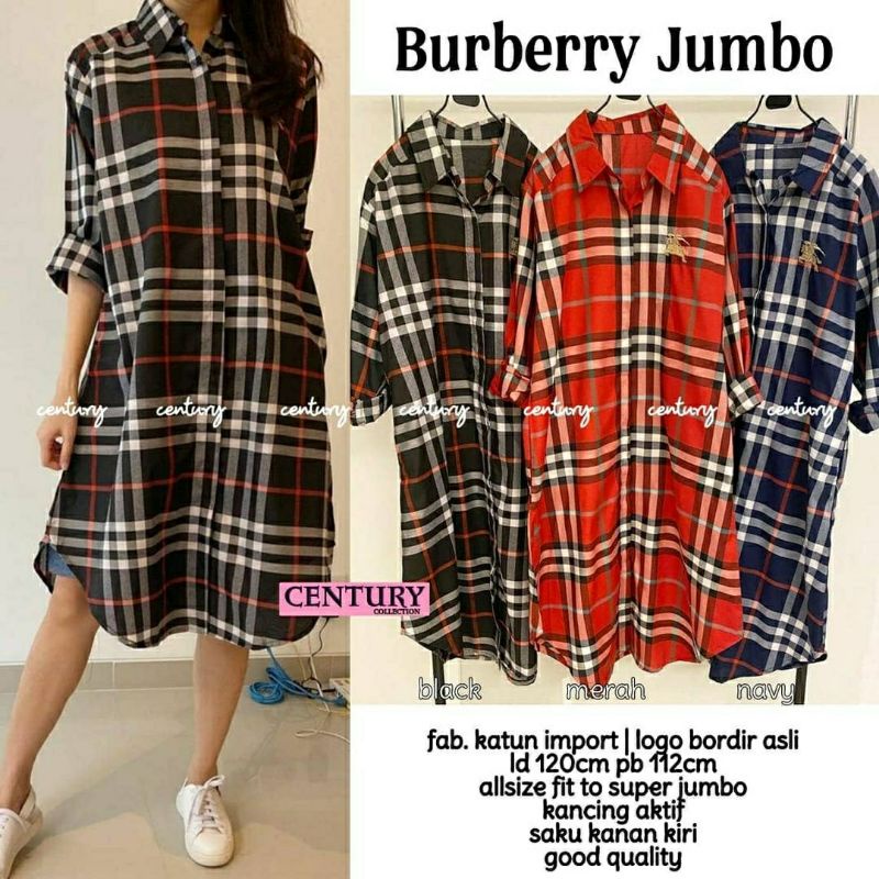 Burberry Jumbo Tunik, TUNIK WANITA JUMBO CANTIK BAHAN KATUN IMPORT MIX BORDIR LD 120 TERMURAH TERLARIS OOTD KEKINIAN