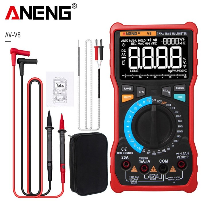 ANENG Digital Multimeter Voltage Tester - V8 - Black