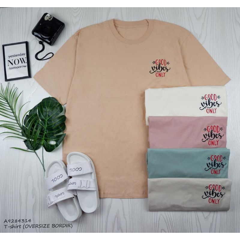 OVERSIZE TSHIRT GOOD VIBES BORDIR