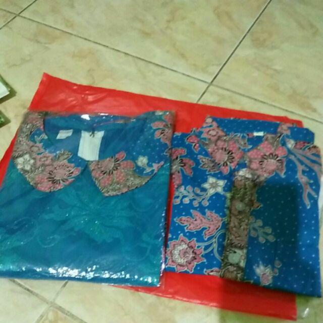Qnunbatik Sarimbit Couple Batik Anak Terusan/dress/hem Kemeja Melati Dasar Warna