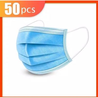 ♥TMALL88♥ MASKER Disposable 3PLY 1 BOX 50 PCS/MASKER BIRU/MASKER HITAM NO BOX