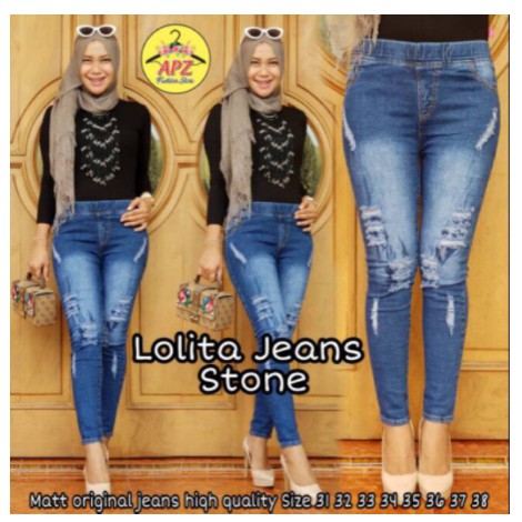 Lolita jegging stone . Sobek lapis puring [PDR_stn]