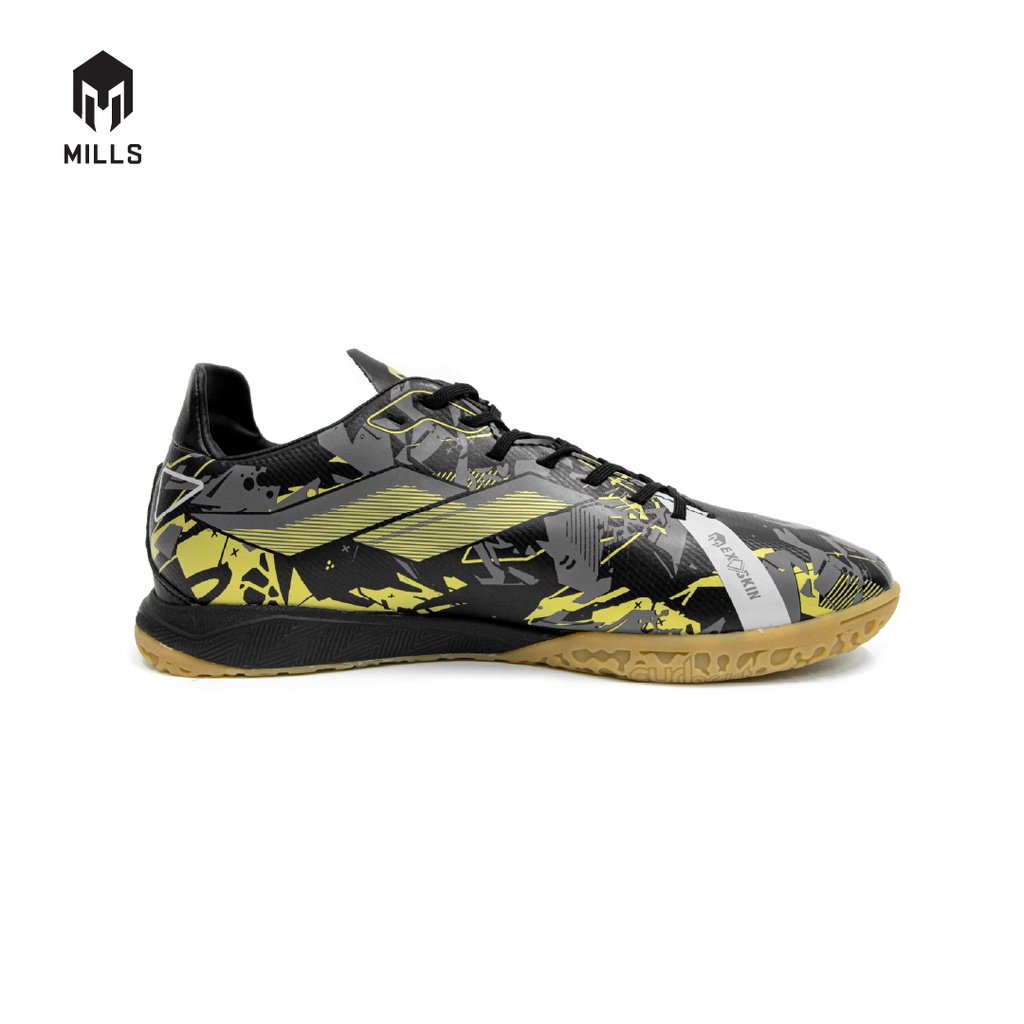 Jual MILLS Sepatu Futsal Vulcan IN Black Gold Dark Grey Shopee Indonesia