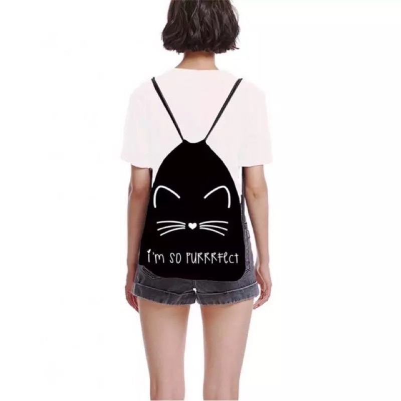 Tas Ransel Serut Wanita Kpop Totebag Kanvas Murah