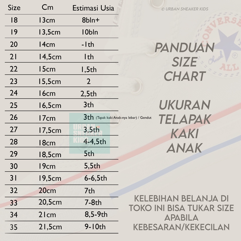 SEPATU ANAK CONVERSE PRANCIS 18-35 SEPATU CONVERSE ALL STAR ANAK SEPATU BABY PUTIH ANAK - URBAN SNEAKER KIDS