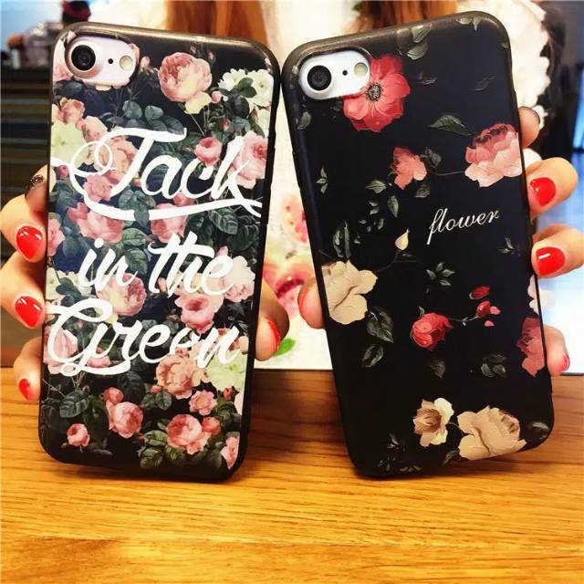 Case iphone desain 3d. Relief red & white rose iphone 5. 5s.  6.  6s. 6plus.  6splus