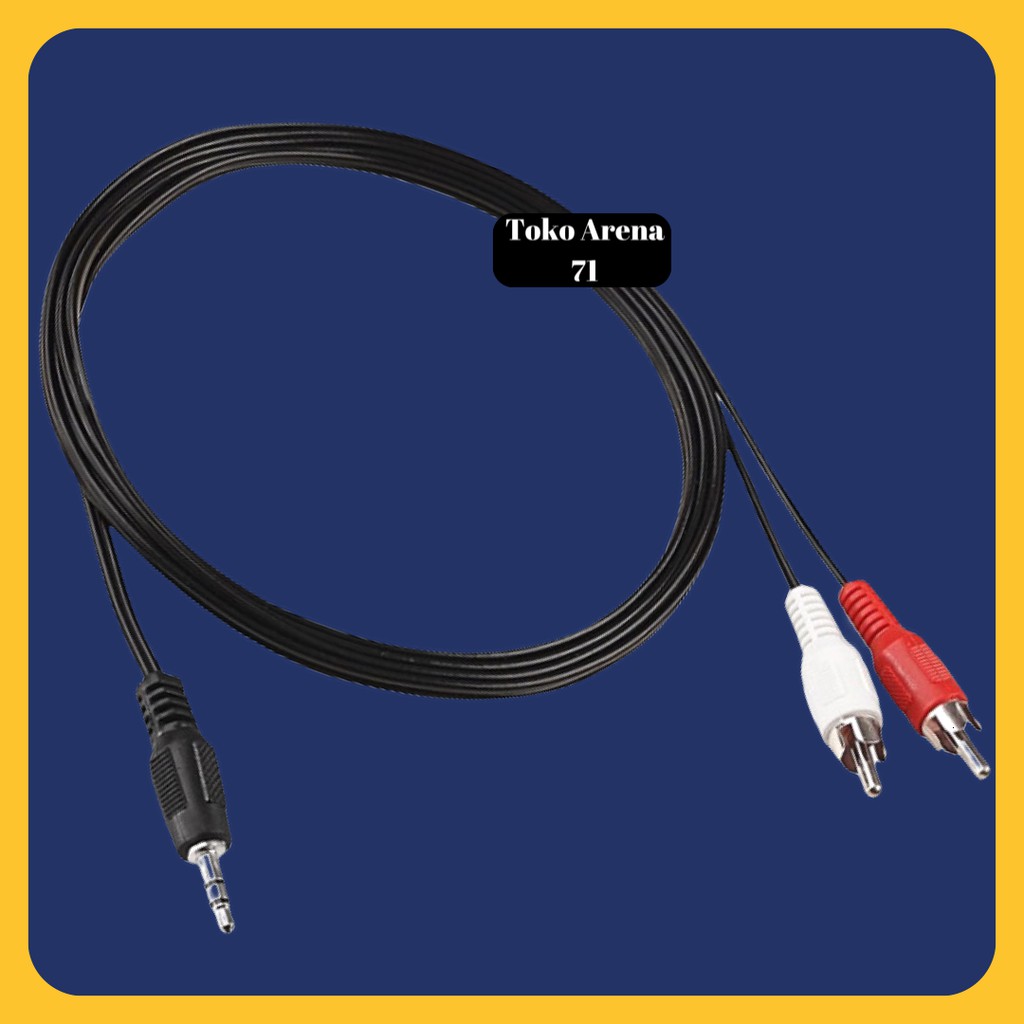 KABEL AUDIO RCA 2in1 2-1 / KABEL JACK RCA 2-1 HITAM PANJANG KABEL 1,5 METER 1.5METER
