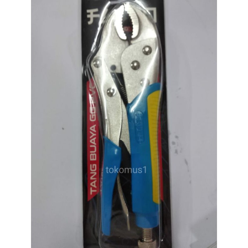 TANG JEPIT BUAYA BULAT 10&quot; LOCK LOCKING PLIER GAGANG LAPIS KARET -FALCO