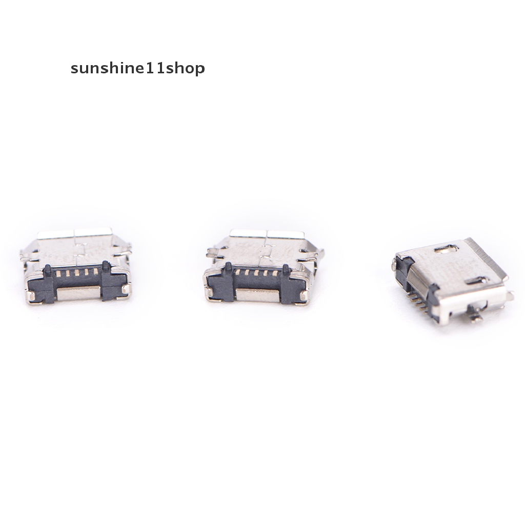 Sho 10pcs Konektor Micro USB 5 pin Tipe B Female Untuk Soket Charging 5 pin