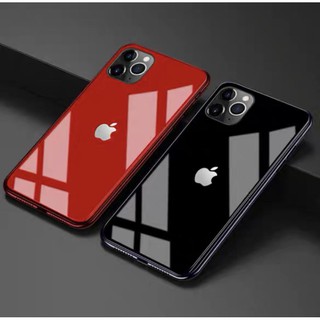 Casing Soft Case Belakang Bahan Tempered Glass Efek Cermin