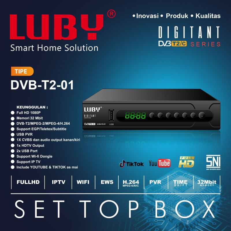 Luby Set Top Box TV Digital Matrix - DVB T2 02 / DVB T2 01