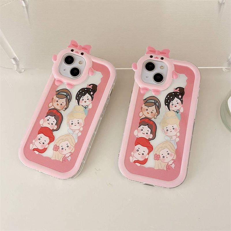 Soft Case Silikon Transparan Motif Kartun Untuk Compatible for iPhone 14 13 12 11 Pro Max X Xr Xs Max iPhone 7 8 6 6s Plus SE 2020 Cartoon Phone Case Camera Frame Protection Shockproof Silicone Soft Case Clear Case Protective Cover