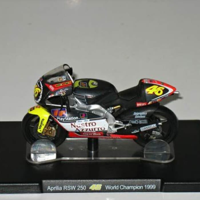 Diecast Miniatur Motogp Leo Models Valentino Rossi 1999 Aprilia RSW250