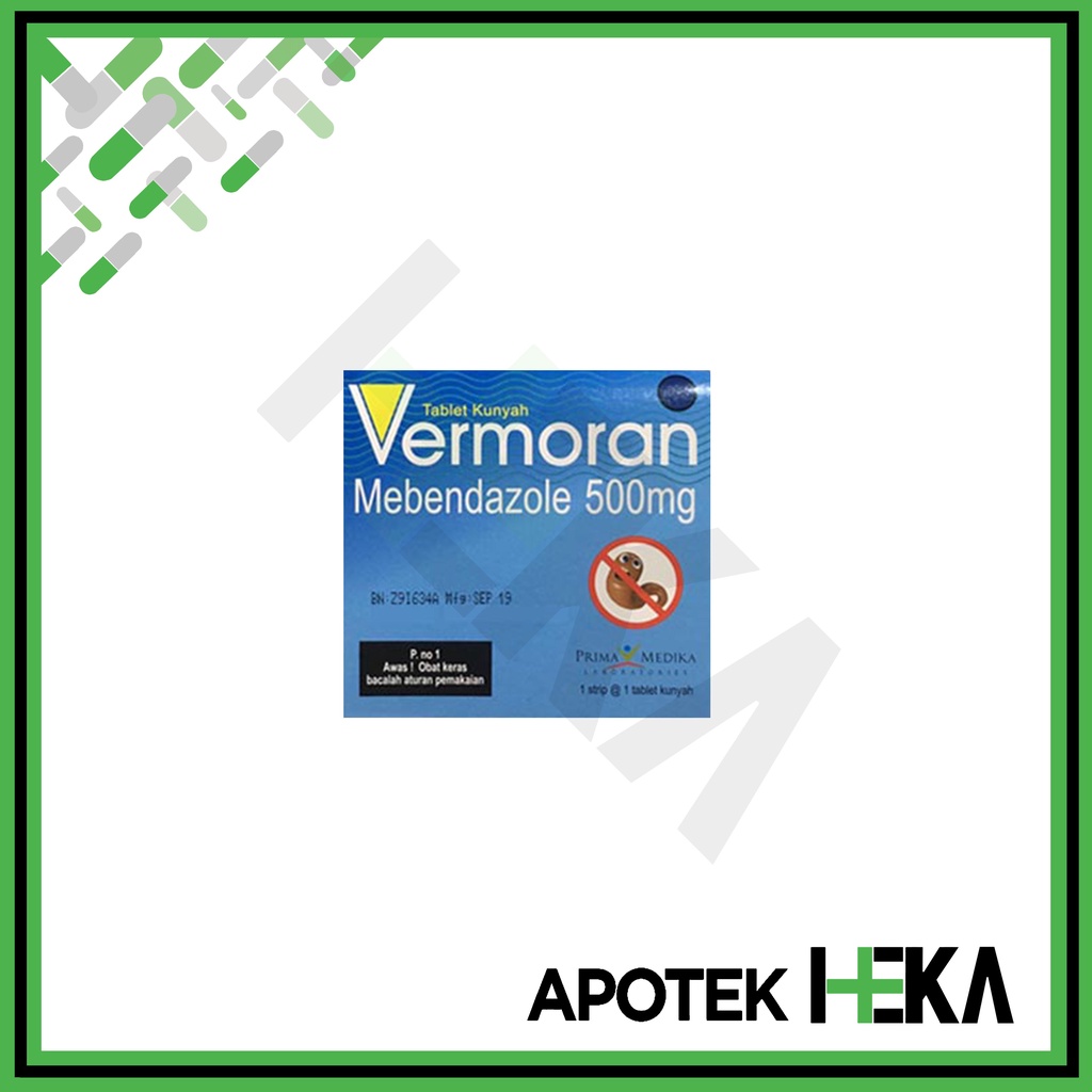 Vermoran 500 mg Strip isi 1 Tablet - Obat Cacing (SEMARANG)