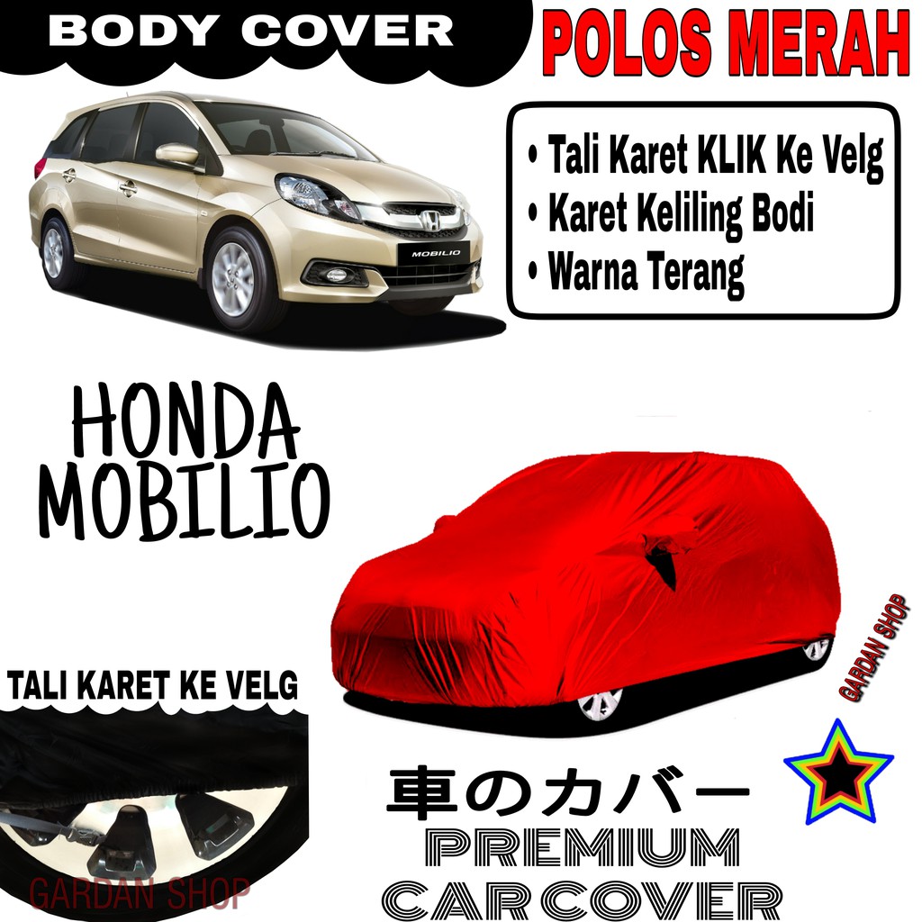 Sarung Mobil HONDA MOBILIO Polos MERAH Body Cover Penutup Body Mobilio PREMIUM