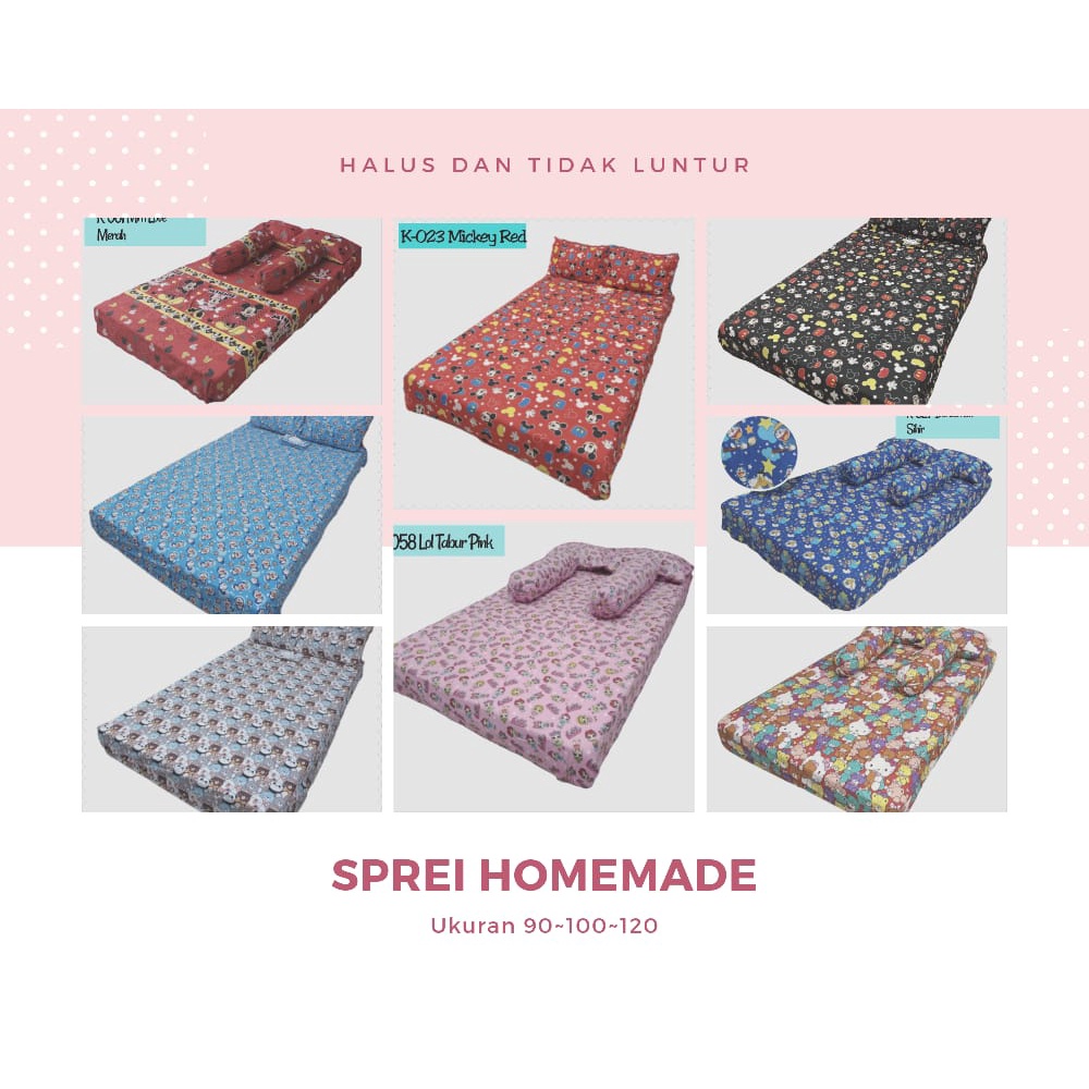 SPREI HOMEMADE UKURAN  90 ,100,120(1SARBAN&1SARGUL)
