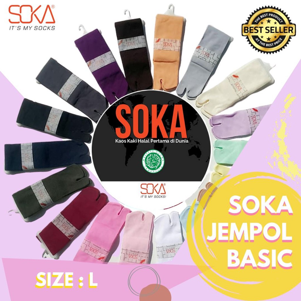  KAOS  KAKI  JEMPOL SOKA ORIGINAL UKURAN L BASIC WARNA  POLOS 