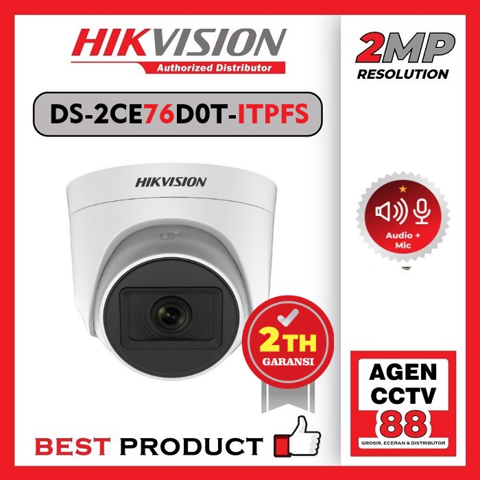 Kamera CCTV Indoor AUDIO HIKVISION DS-2CE76D0T-ITPFS 1080p 2MP