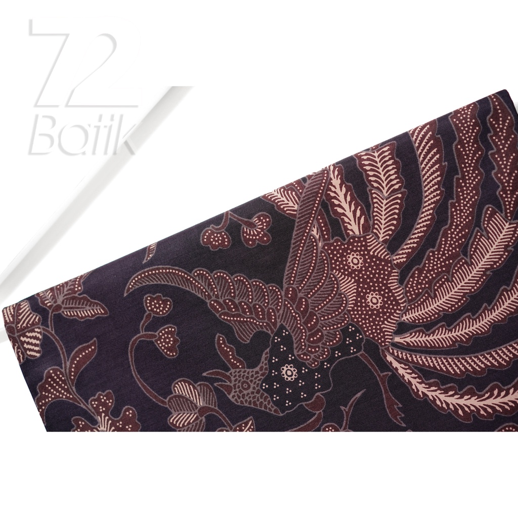 KAIN BATIK PREMIUM Bahan Katun Motif Phoenix Warna Hitam 721683 Cap 72 Jarik Jarit Samping Kebat Panjang Batik Katun Modern Premium Bahan Seragam Batik Pernikahan Kantor Keluarga Murah Kamen Jadi Batik Bali Lembaran