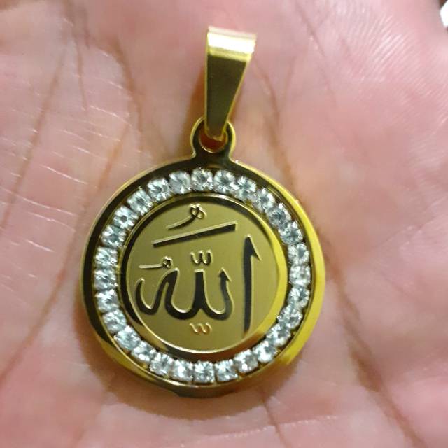 Liontin lafadz Allah titanium stainless steel