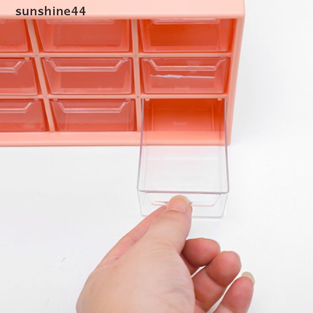 Sunshine Kotak Organizer Perhiasan / Kosmetik Mini Dengan 9 Laci