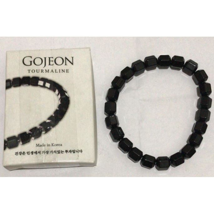 (COD) Alsyva - Gojeon Tourmaline Gelang - Kalung Kesehatan - Black - White - Green Jade Original