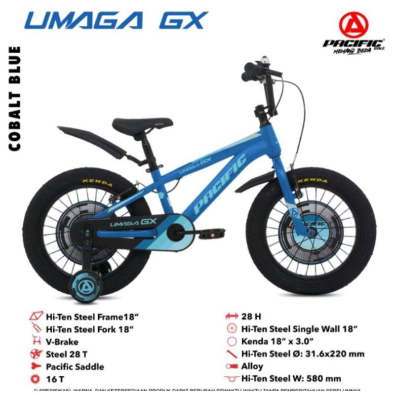 Sepeda Bmx Anak 18 inch Pacific Umaga GX Ban 3.0 Ban Besar