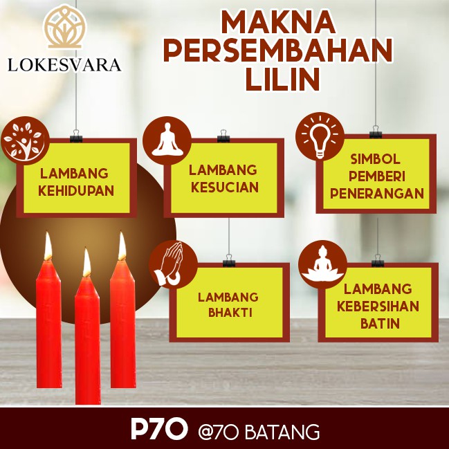 Lilin Sembahyang Parafin Sukhavati P70 Merah