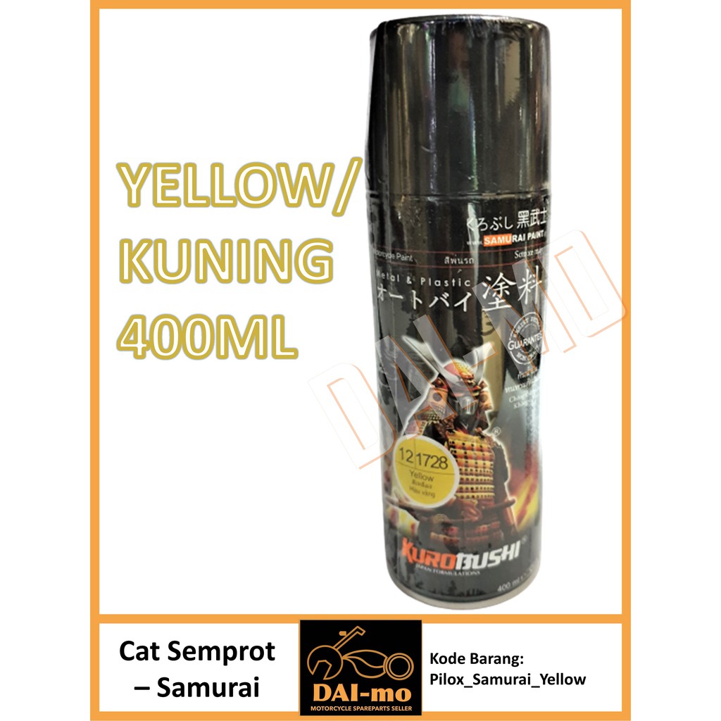Pilok Samurai Kuning/ Pilox Samurai Paint Yellow 400 ml/ Cat Semprot/ Cat Pilox Pylox Pylok Piloks