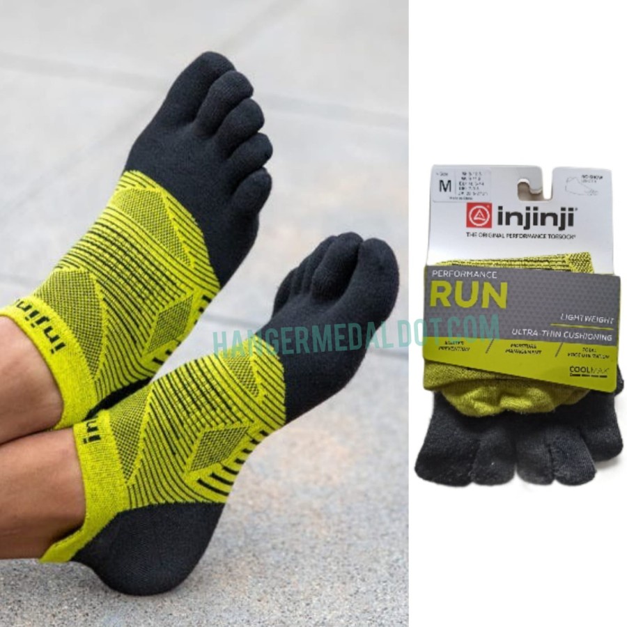 INJINJI PERFORMANCE  - NO SHOW - SIZE M - kaos kaki anti blister - LIMEADE