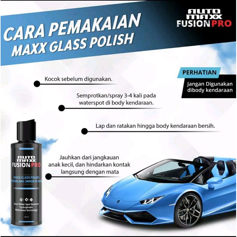 Paket Perawatan Kaca dan Body Menghilangkan Jamur - automaxx Water Spot Remover automaxx glass polis