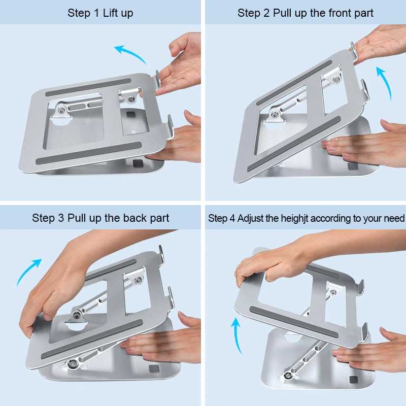 Stand Holder Foldable Adjustable Tatakan Laptop Macbook  11 - 17 inch Aluminium