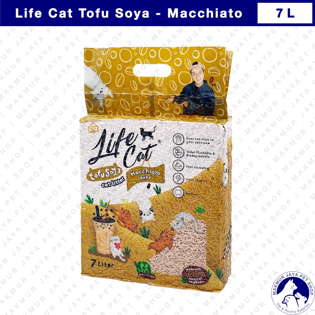 Life Cat Tofu Soya Cat Litter 7L - Pasir Kucing Tofu Gumpal 7 Liter