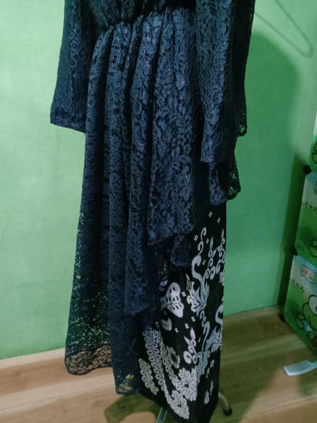 (ada Anak) Couple Batik Set Andara Pinguin Barina Gurita Brokat Modern Cewek Lengan Panjang