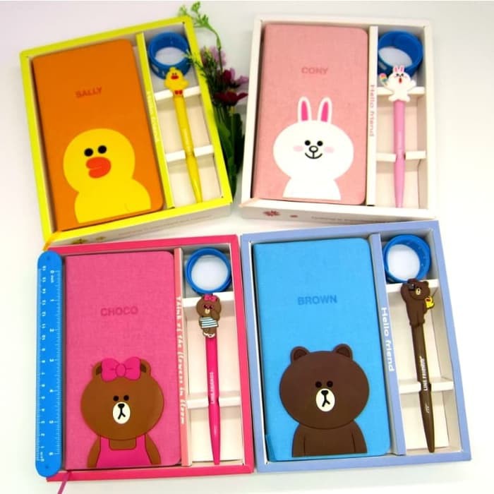 

Notebook LINE BROWN Gift set Kado Hadiah Kelulusan Natal Ulang Tahun Notebook motif lucu anak wanita