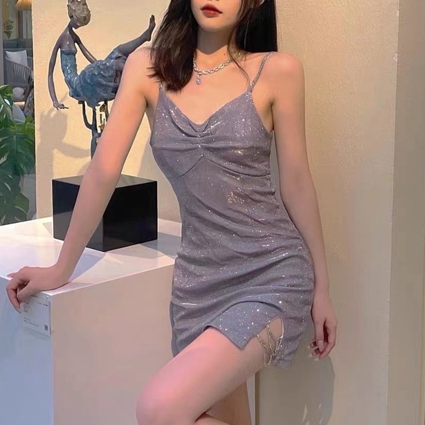 【Moon Blush】Party Queen✨Korean Sexy Blink Mini Dress 2373 (S/M/L)