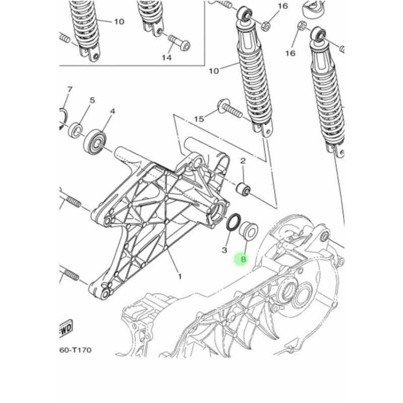 BOSH COLLAR ARM AEROX 155 LEXI ASLI ORI YAMAHA 90387 17808