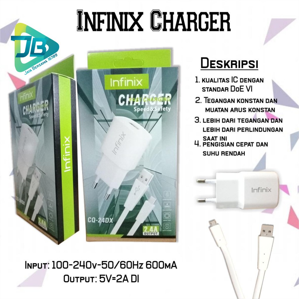 Charger Infinix 9V -2A Original Fast Charging  Kabel Micro USB note 7 Note 8 hot 9 8 10 play JB4766