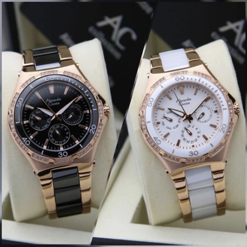 jam Alexandre Christie 2294 cewek cerramic steel