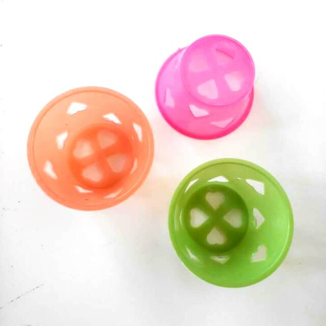 12Pcs Cetakan Kue Kukus Mekar Plastik Tinggi Lubang