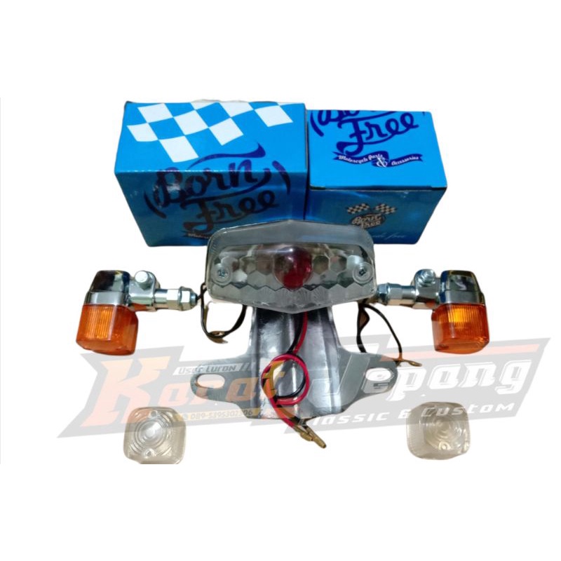 lampu belakang Stoplamp stopassy Bolam putih set pangkon v80 & sein kotak  import bornfree honda cb1