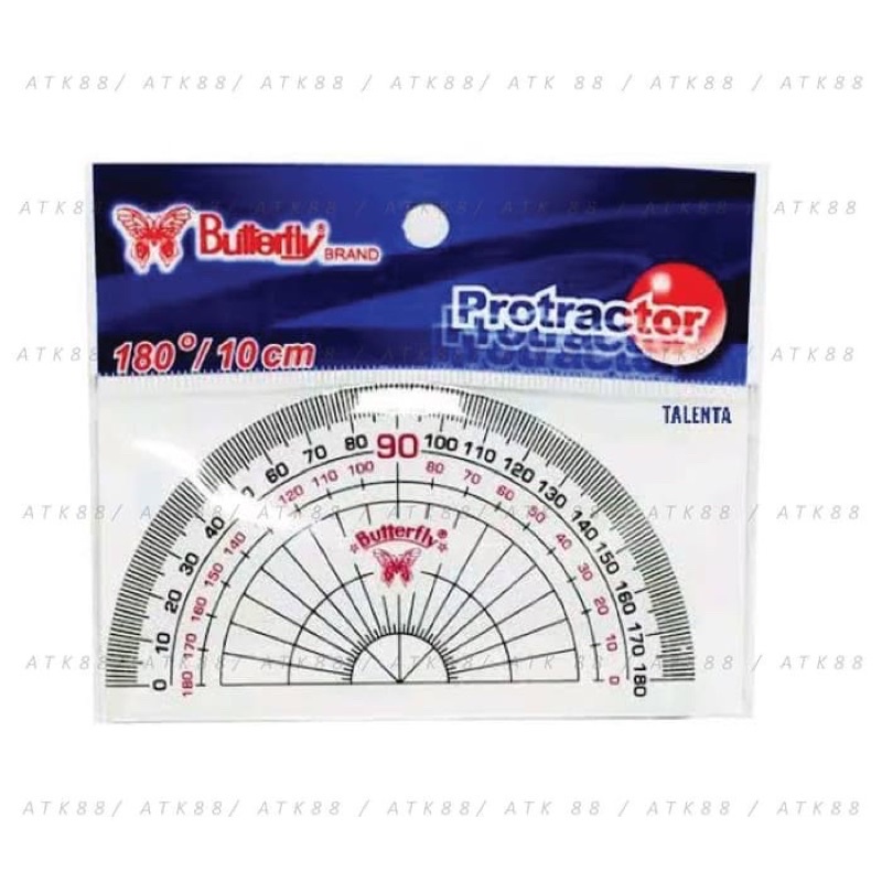 penggaris busur derajat butterfly / jidar 180/15 cm