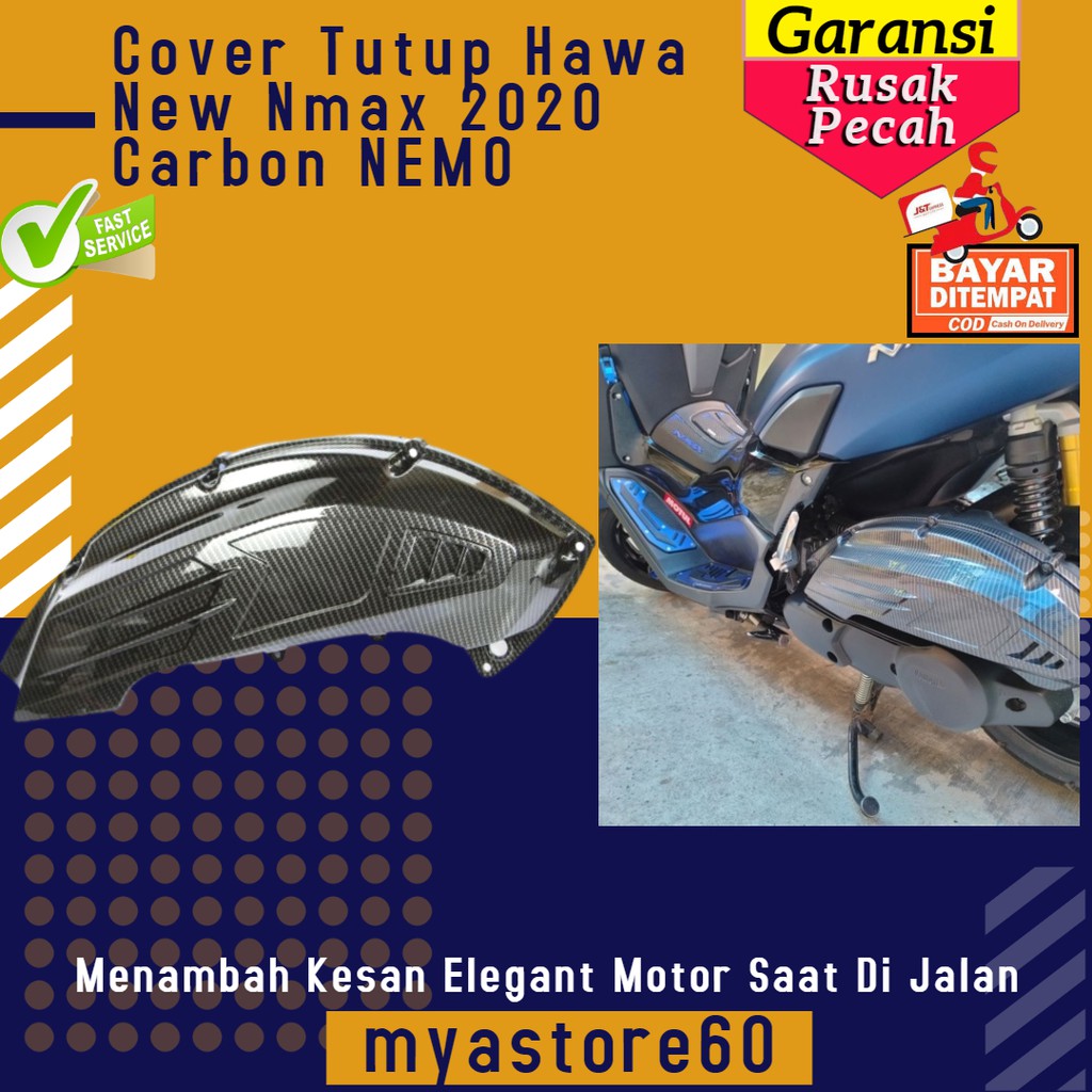 Cover Tutup Hawa New Nmax 2020 Carbon NEMO / Cover Filter Hawa Nmax Aksesoris Nmax 2020 Variasi Nmax