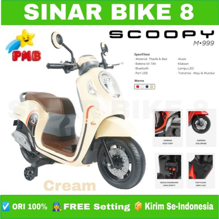 Motoran Aki PMB Model HONDA SCOOPY M 999 Mainan Anak M-999 M999