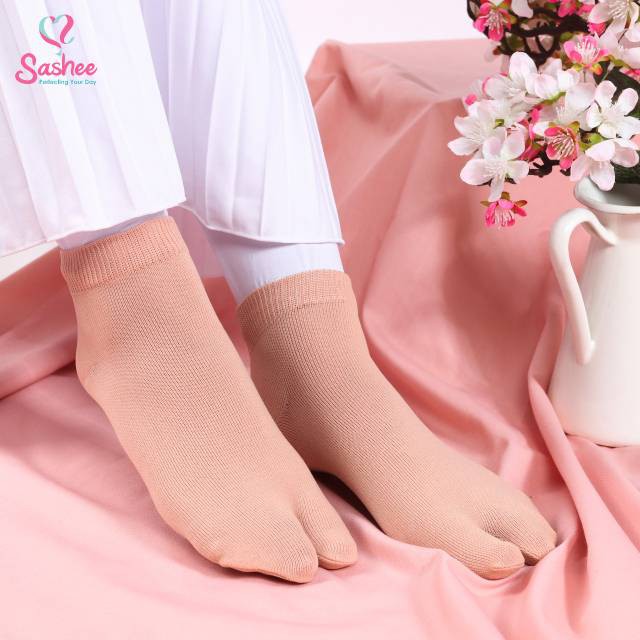 Kaos Kaki Sashee Jempol Tumit Polos Semata Kaki (Wanita Dewasa) | Kaos Kaki Pendek