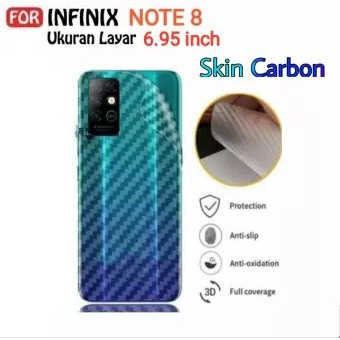 GARSKIN Sticker Carbon Infinix Note 8 Skin Carbon Transparan Fiber Protection Back Sticker Carbon