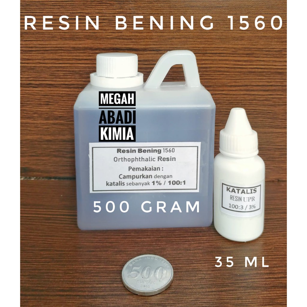 Resin Bening 1560 Anti UV 500 Gram dan katalis 35 ML